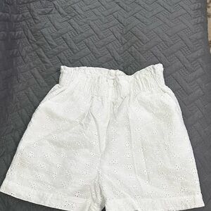 Bar III High Waist White Eyelet Shorts